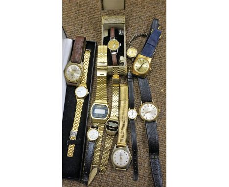 A Mixed Lot of Assorted Vintage Ladies and Gents Wristwatches, To Include a Carsa swiss made wristwatch, a King swiss made wr