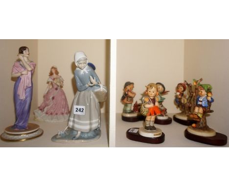 A Large Quantity of Porcelain &amp; Glass, to include Wedgwood Jasperware plates and pin dishes, Hummel figures, china thimbl