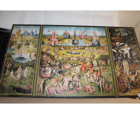 Reproduction print of&nbsp;Hieronymus&nbsp;Bosch Garden of Earthly Delights, on board, 56 x 100cm. 