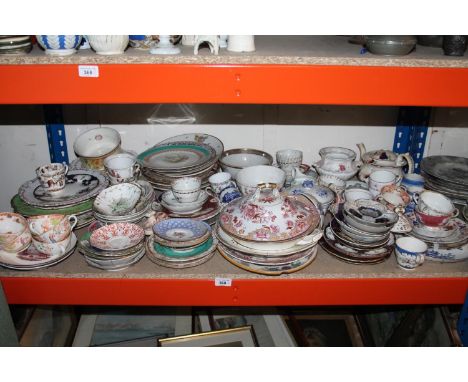 Shelf of china to include cups, saucers, plates, etc. 