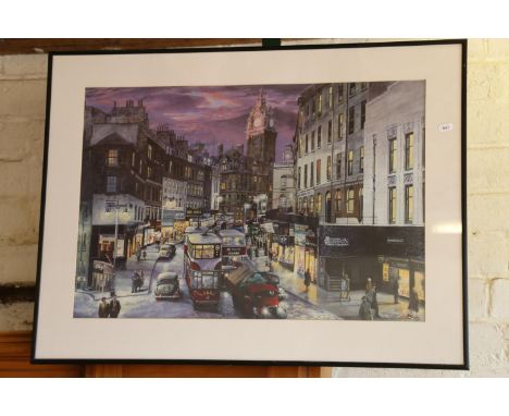 John M Boyd, print of Leith Street. 