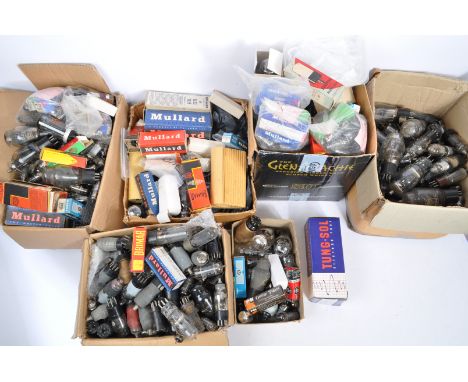 A large collection of vintage glass radio / TV / guitar valves including US Army / Navy plus the following examples: Tung-Sol