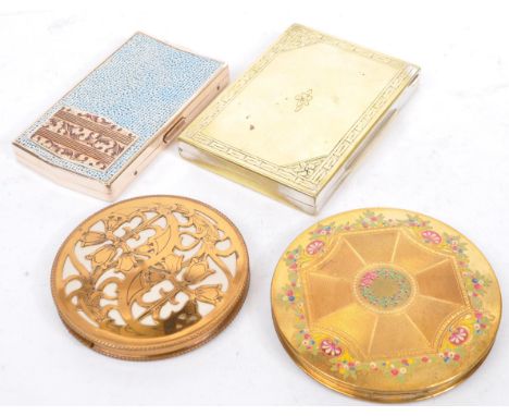 A collection of vintage 20th century vanity compacts. to include a vintage dual cigarette and compact case and a vintage ciga