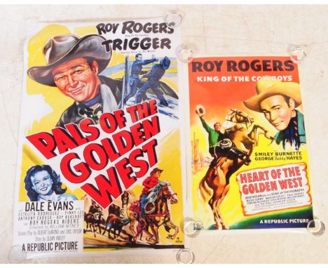 ROY ROGERS -&nbsp;A pair of Roy Rogers reproduction lithograph art prints on paper. Consists of prints titled 'King of the Co