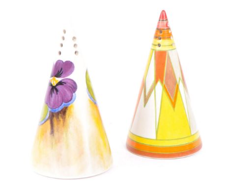 Clarice Cliff -&nbsp;A pair of&nbsp;hand painted&nbsp;sugar sifters by&nbsp;Clarice Cliff. Includes&nbsp;'Sun Gold', the othe