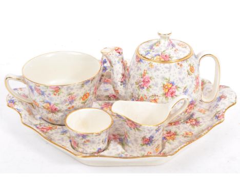 Royal Winton - A 20th century circa 1940s Royal Winton bone china bachelors tea service. The service comprising of teapot, su