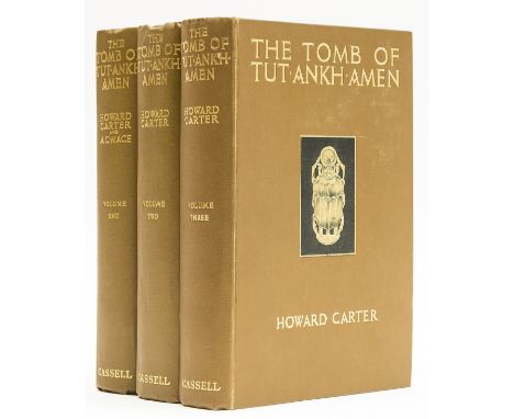 Egypt.- Carter (Howard) and A.C. Mace. The Tomb of Tut-Ankh-Amen, 3 vol., vol. 2 &amp; 3 first editions, plates, original pic