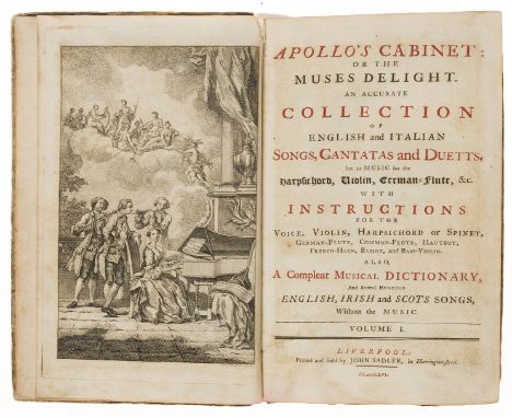 NO RESERVE Music.- Apollo's cabinet: or the muses delight. An accurate collection of English and Italian songs, cantatas and 