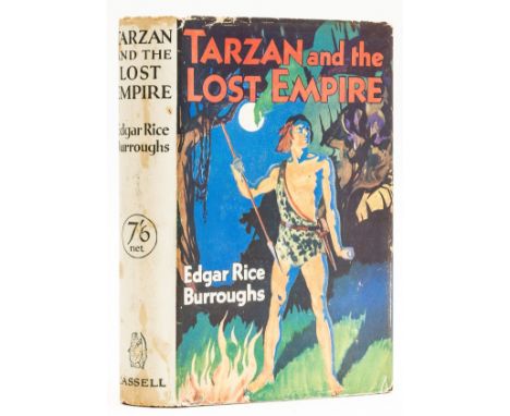 Burroughs (Edgar Rice) Tarzan and the Lost Empire, first English edition, Prudential bookmark loosely inserted, light spottin