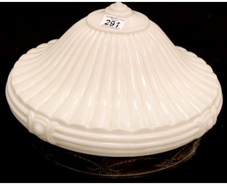 Victorian/Edwardian large white glass hanging ceiling light shade complete with hanging chain. Not available for in-house P&a