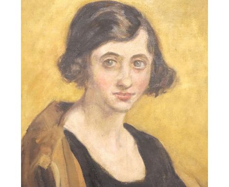 An unattributed 1920s oil on canvas of a female portrait, 45 x 55 cm, unsigned. P&amp;P Group 3 (£25+VAT for the first lot an