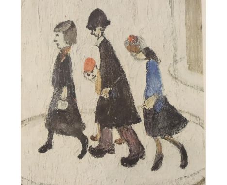 LAURENCE STEPHEN LOWRY RA (1887-1976) limited edition print, The Family, signed to lower right , gallery blind stamp lower le