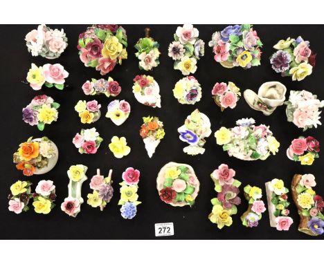 Collection of ceramic posies including Royal Albert, Aynsley etc. Not available for in-house P&amp;P, contact Paul O'Hea at M