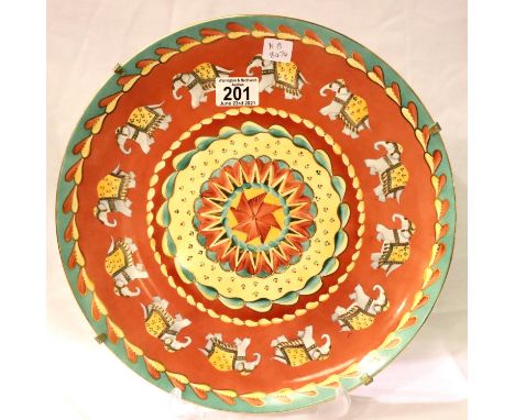 Christina Tomlinson painted limited edition (5/11) plate, D: 30 cm. P&amp;P Group 3 (£25+VAT for the first lot and £5+VAT for