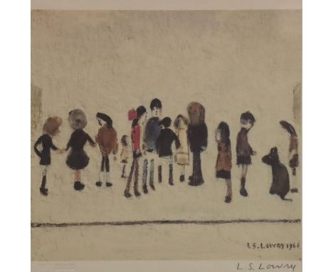 LAWRENCE STEPHEN LOWRY RA (1887-1976) limited edition print Group Of Children, signed lower right, unnumbered with gallery bl