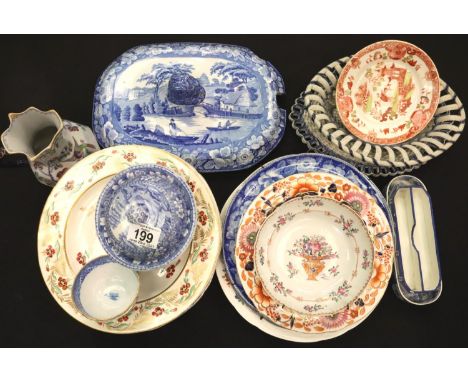 A collection of early English ceramics, including Derby, Spode, Wedgwood and others. Not available for in-house P&P, contact 