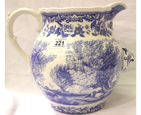 Large Spode Signature Collection rural scenes pattern limited edition jug, 422/750 for 2001, H: 40 cm. Not available for in-h