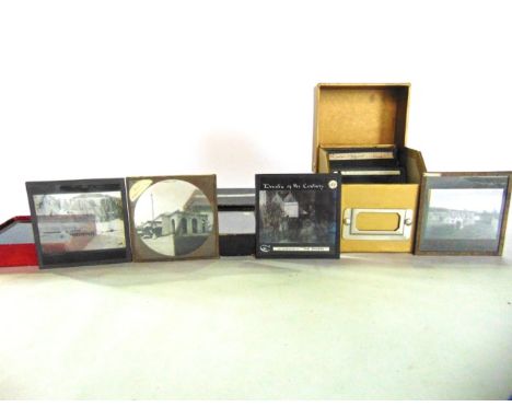 A collection of 19th century magic lantern slides including the Paris Exhibition of 1878, together with a further general col
