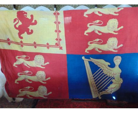 A vintage Royal Standard flag in cotton 110cm x 140cm approx