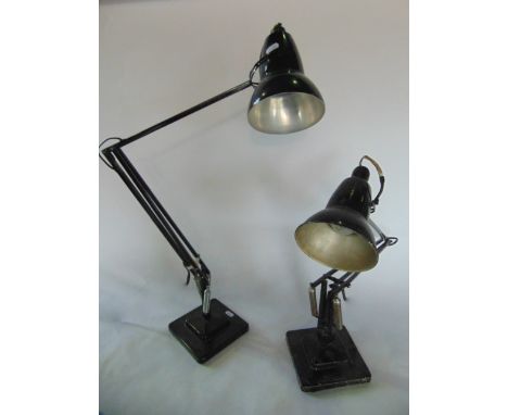 A vintage anglepoise desk lamp by Terry & Sons with square two step base and one other