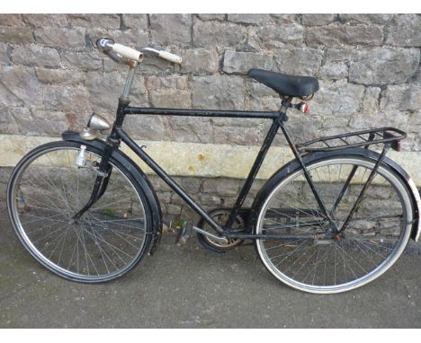 A vintage Ranger GT Dutch ladies bicycle the tubular steel frame with black painted livery