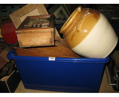 Miscellaneous items to include a St Andrews Golf Club putter in original cardboard packaging, a vintage stained pine two divi