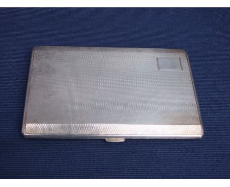 A sterling silver engine turned double cigarette case, Birmingham 1946, 187g approx