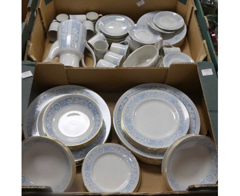 A Spode green and white part dinner and tea service, together with a Royal Doulton part tea and dinner service