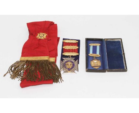 A large Elizabeth II silver and enamelled jewel for The Royal Anteluvian Order of Buffaloes, the central buffalo head within 