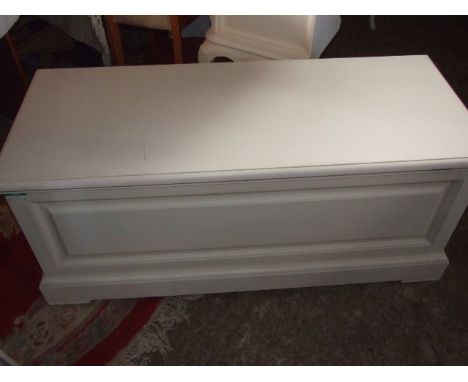 White Painted French Style Trunk 48 x 20 inches 20 tall