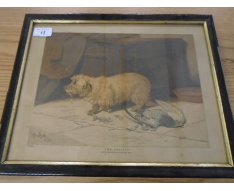 Print - 'The Culprit' after A Batt. framed and glazed. 