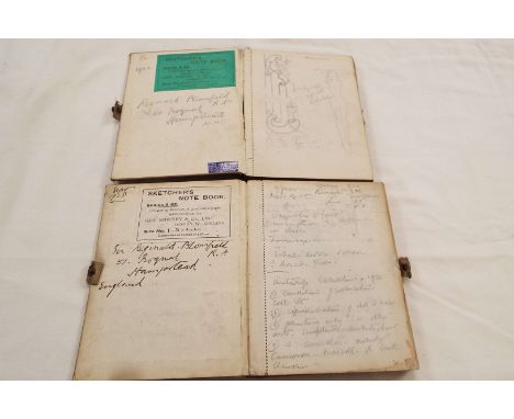 SIR REGINALD BLOMFIELD (1856 - 1942) two small technical notebooks full of architectural studies and notes, including some po