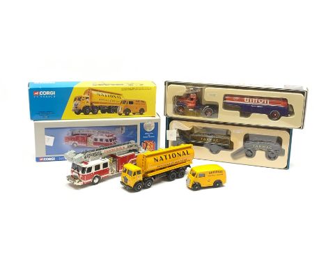 Corgi - four modern die-cast haulage vehicles comprising limited edition E-One 75ft Ladder Duncan Fire Department No.54902, l