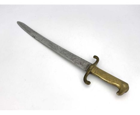 A First World War German M1871 sword bayonet, brass grip