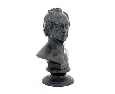 Leonard Posch, Austria 1750-1831, A Berlin cast iron portrait bust, Goethe, impressed title, on circular cast socle base, 14c