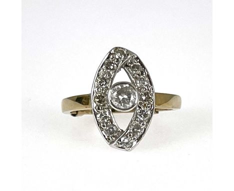 A 9ct gold diamond dress ring, ring size P, 4g