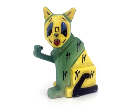 Louis Wain for Max Emanuel and Co., a Lucky Futurist Cat vase, designed circa 1914, modelled as a cubist figure with tongue o