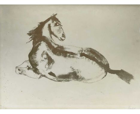 Elisabeth Frink R.A. (British, 1930-1993), Lying Down Horse (1972), signed with Christie's blind stamp l.r., lithograph No.94