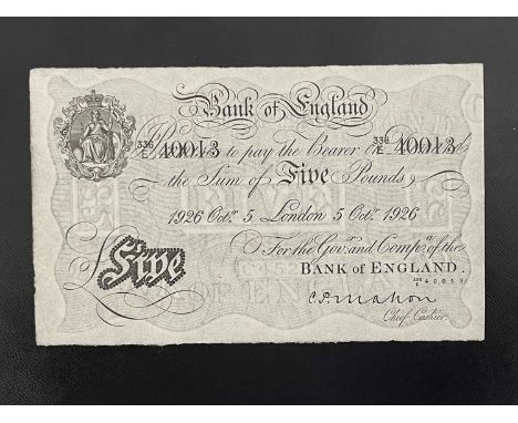 English Banknotes, a black vinyl album containing a collection of 98 mint unused English Bank Notes from 1926 to the Present 