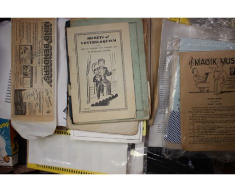 Collection of vintage magic tricks, to include "Dell's Fabulous Ribbon Fountain", "Super Strong Invisible Thread", "Astro Dis