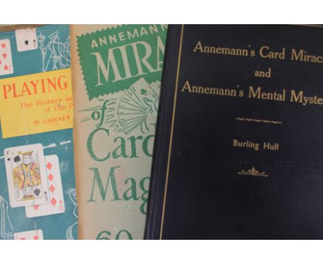 A small quantity of card magic titles to include 'Hilliards Card Magic', 'Annemanns Card Miracles', 'Lemezma's Car Magic' etc