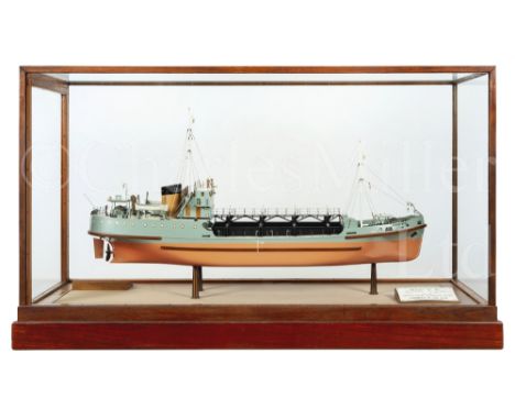 A BOARDROOM MODEL BY BASSETT-LOWKE LTD, NORTHAMPTON FOR THE DIESEL STONE-CARRYING HOPPER BARGE MERSEY No. 42, BUILT FOR MERSE