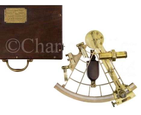 A 7¼IN. RADIUS PRESENTATION VERNIER SEXTANT BY FRODSHAM &amp; KEENE, LIVERPOOL, CIRCA 1892 the polished brass ladder frame si