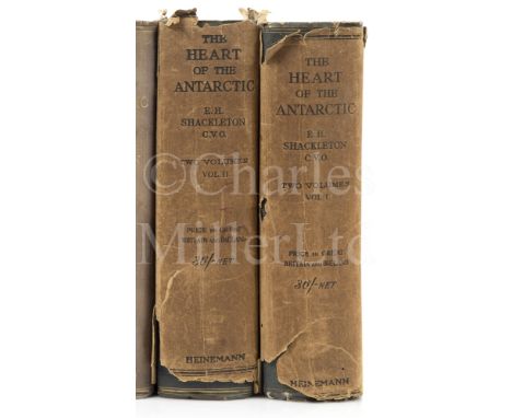 'THE HEART OF THE ANTARCTIC BEING THE STORY OF THE BRITISH ANTARCTIC EXPEDITION 1907-1909' by Ernest Shackleton, two vols., f