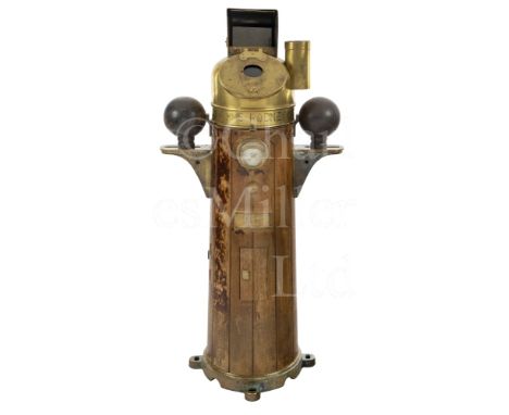 A BINNACLE AND ASSOCIATED COMPASSES FROM H.M.S RODNEY, CIRCA 1925 the liquid-filled compass bowl sitting unmounted within mah