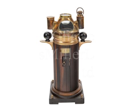 A KELVIN PATTERN YACHT BINNACLE COMPASS the 5in. compass card signed for E. Esdaile &amp; Sons, Sydney, NSW, contained in liq