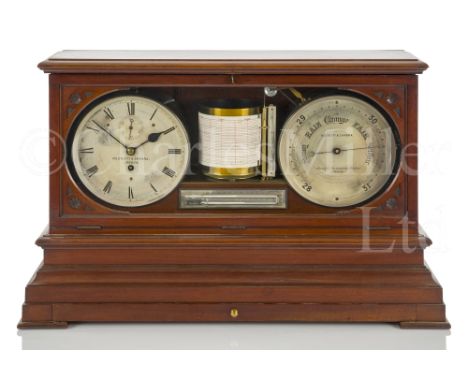 AN EXCEPTIONAL WEATHER STATION BY NEGRETTI &amp; ZAMBRA, CIRCA 1880 the clock with 7in. painted dial signed as per title with