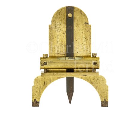 A LACQUERED BRASS GUNNER'S LEVEL BY CRICHTON, LONDON FOR THE INDIAN COLONIAL OFFICE, CIRCA 1830 signed as per title with broa