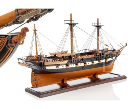 A WELL PRESENTED AND DETAILED 1:36 SCALE MODEL OF H.M.S. BEAGLE CELEBRATED FOR CHARLES DARWIN'S VOYAGE OF DISCOVERY, 1831–183