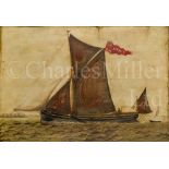 ENGLISH PRIMITIVE SCHOOL, CIRCA 1890 : The sprit sail barge 'Annie'